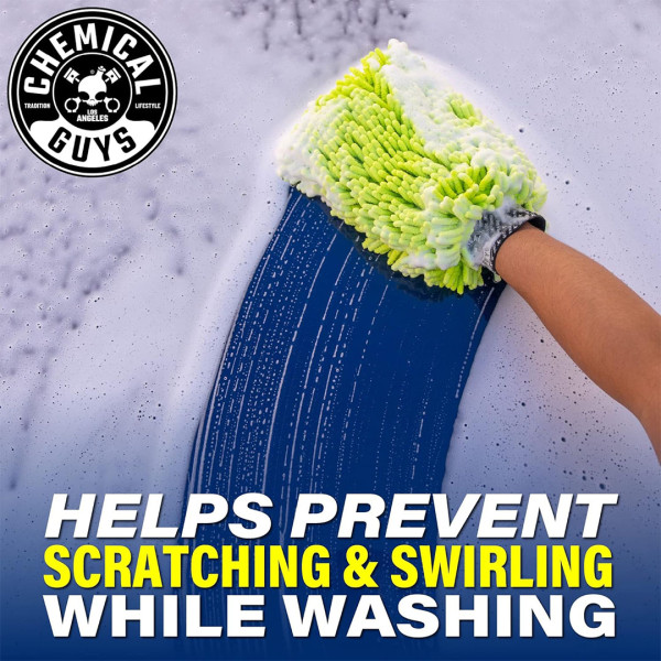 Перчатка микрофибровая для мытья автомобиля Chemical Guys Chenille Wash Mitt, Green (MIC493)