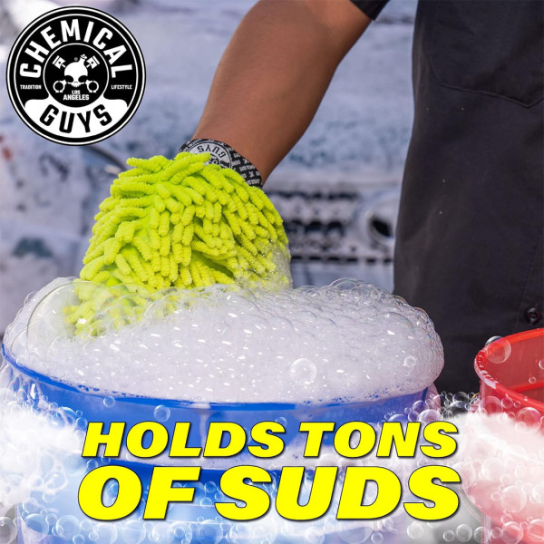 Перчатка микрофибровая для мытья автомобиля Chemical Guys Chenille Wash Mitt, Green (MIC493)