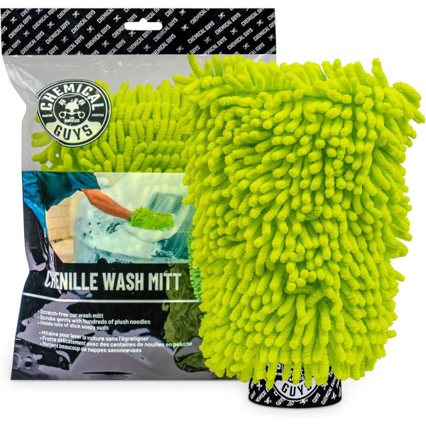 Перчатка микрофибровая для мытья автомобиля Chemical Guys Chenille Wash Mitt, Green (MIC493)
