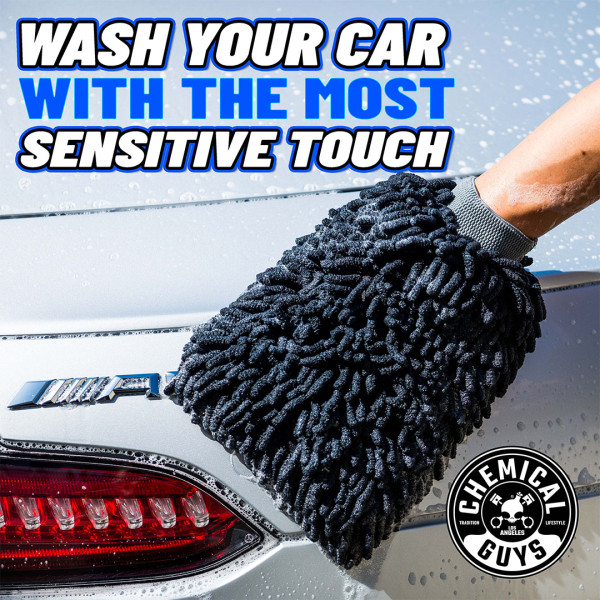 Перчатка микрофибровая для мытья автомобиля Chemical Guys Chenille Wash Mitt, Black (MIC498)