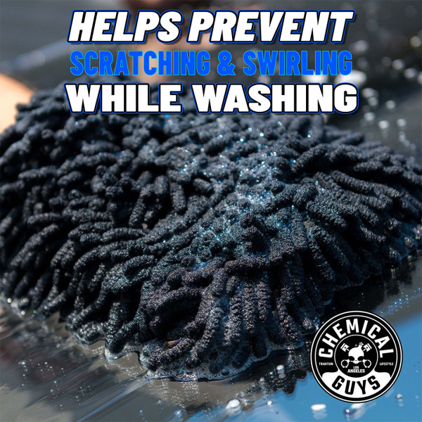 Перчатка микрофибровая для мытья автомобиля Chemical Guys Chenille Wash Mitt, Black (MIC498)
