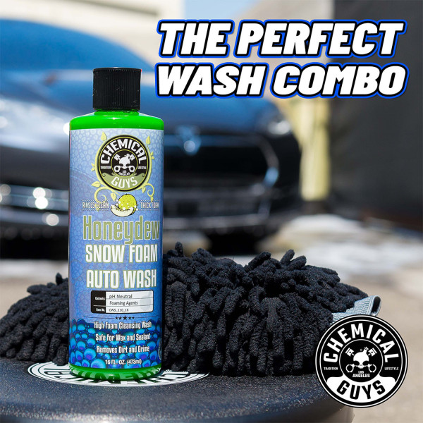 Перчатка микрофибровая для мытья автомобиля Chemical Guys Chenille Wash Mitt, Black (MIC498)