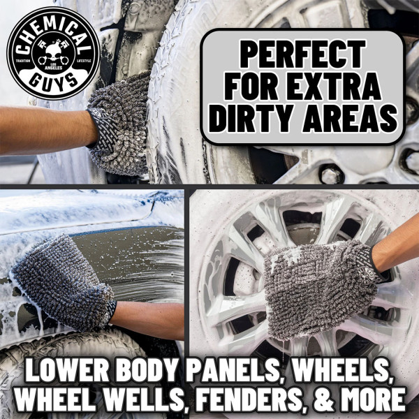 Перчатка для мойки Chemical Guys Grey Short Noodles Wash Mitt