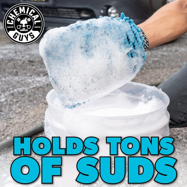 Перчатка микрофибровая для мытья автомобиля Chemical Guys Chenille Wash Mitt, Blue (MIC811)
