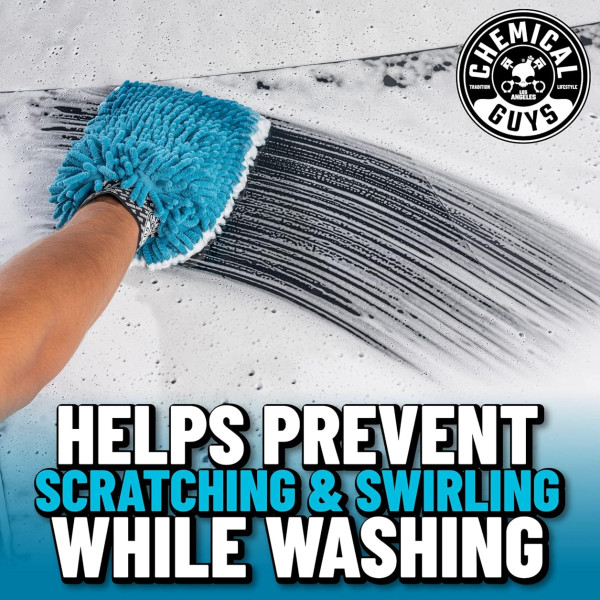 Перчатка микрофибровая для мытья автомобиля Chemical Guys Chenille Wash Mitt, Blue (MIC811)
