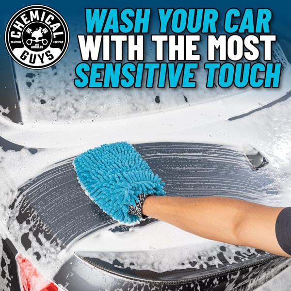 Перчатка микрофибровая для мытья автомобиля Chemical Guys Chenille Wash Mitt, Blue (MIC811)
