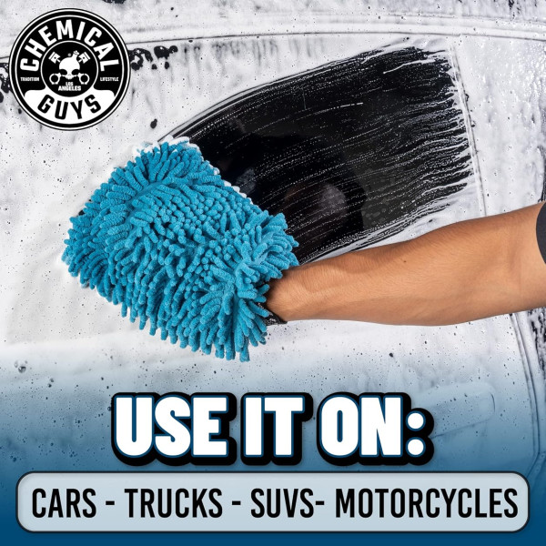 Перчатка микрофибровая для мытья автомобиля Chemical Guys Chenille Wash Mitt, Blue (MIC811)