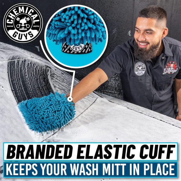 Перчатка микрофибровая для мытья автомобиля Chemical Guys Chenille Wash Mitt, Blue (MIC811)