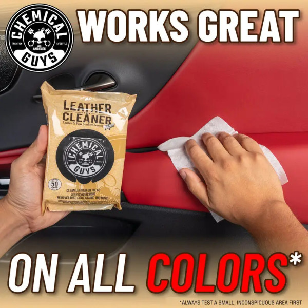 Салфетки для очистки кожи Chemical Guys Leather Cleaner Wipes, 50шт (PMW_SPI208_50)