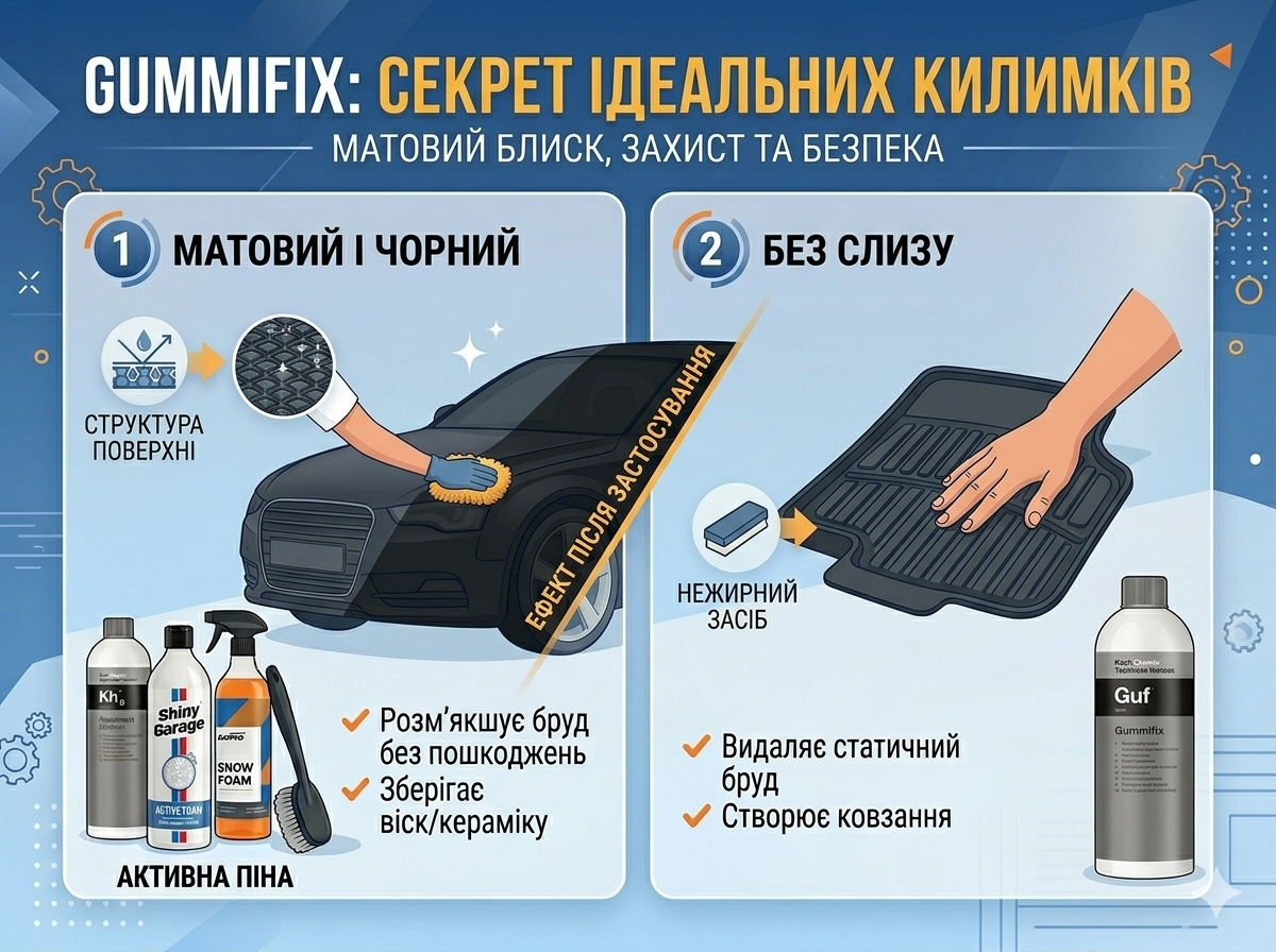 Gummifix ефект на гумових килимках: до та після