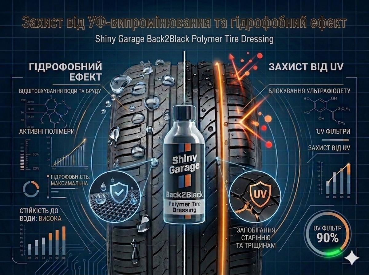 Захист від UV та гідрофобний ефект Back2Black